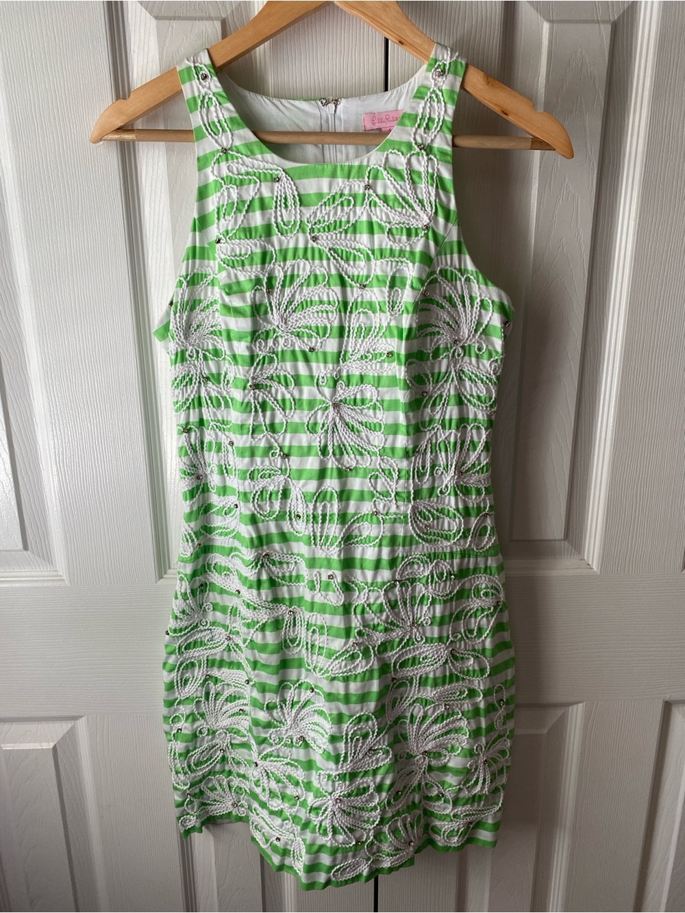 Lilly Pulitzer A Cording We Will Go Green Striped Derby Mini Shift Dress 4